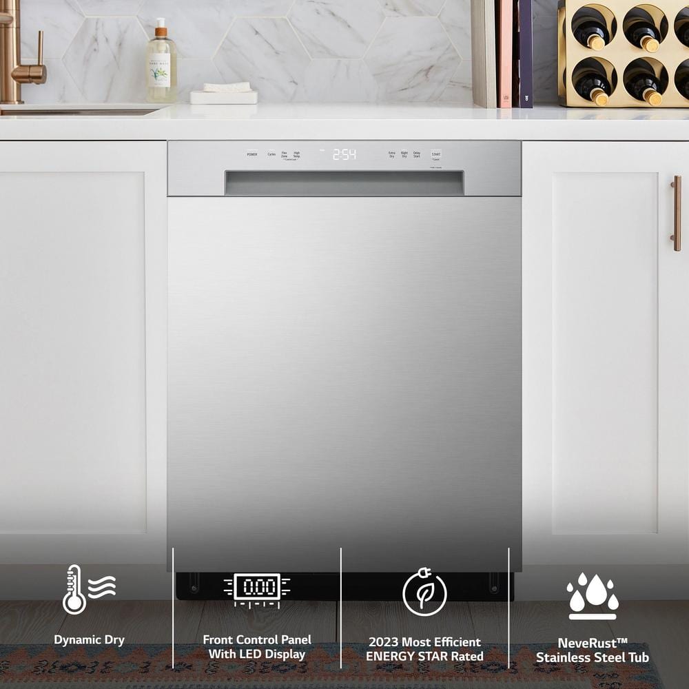 24'' Stainless Steel Front Control Dishwasher with Dynamic Dry