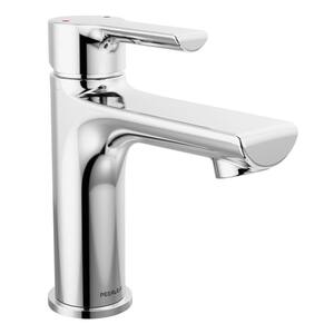 Flute Single-Handle Single-Hole Bathroom Faucet with Deckplate Included in Chrome