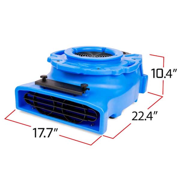 B-Air 1/4 HP Air Mover Blower Fan for Water Damage Restoration Carpet Dryer  Floor Home and Plumbing Use in Blue BA-VP-25-BL - The Home Depot