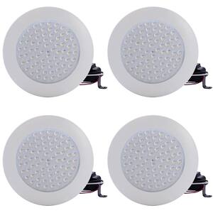 CSE Inc. 6in. 9-Watt LED 30° Beam Angle Dimmable Downlight Cathedral Ceiling Flush Mount 2700K White Trim Color (4-Pack)