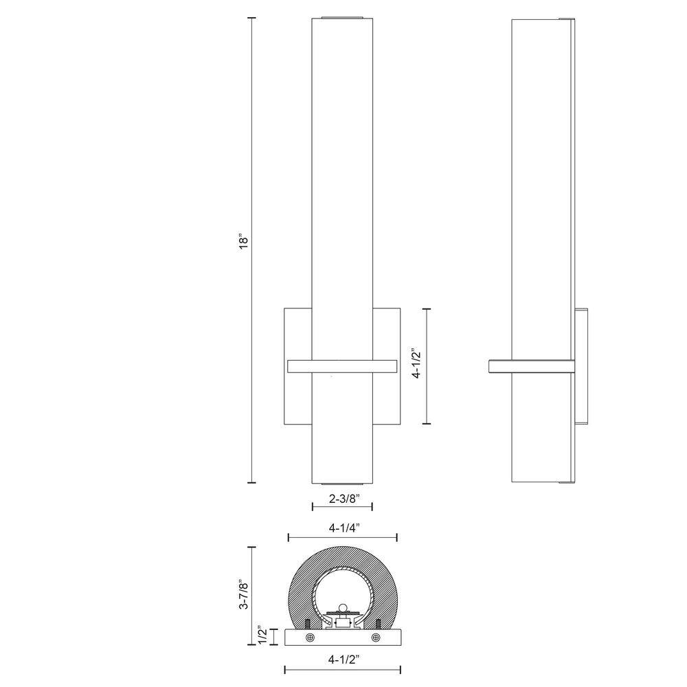 Black Dimmable Energy Star Direct Wired Sconce