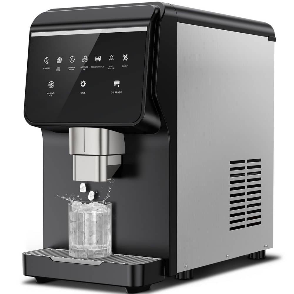 20 in. 80 lb. /day, pebble-shaped ice cubes 6lb storage capacity Double-inlet commercial ice maker
