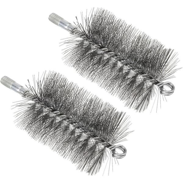3 in. Chimney Cleaning Brush Steel Wire Bristle M12 Threaded 80mm Diameter 2-Pack