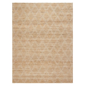 Sol Diamond Ivory 8 ft. x 10 ft. Hand Knotted 100% Jute Beige Area Rug