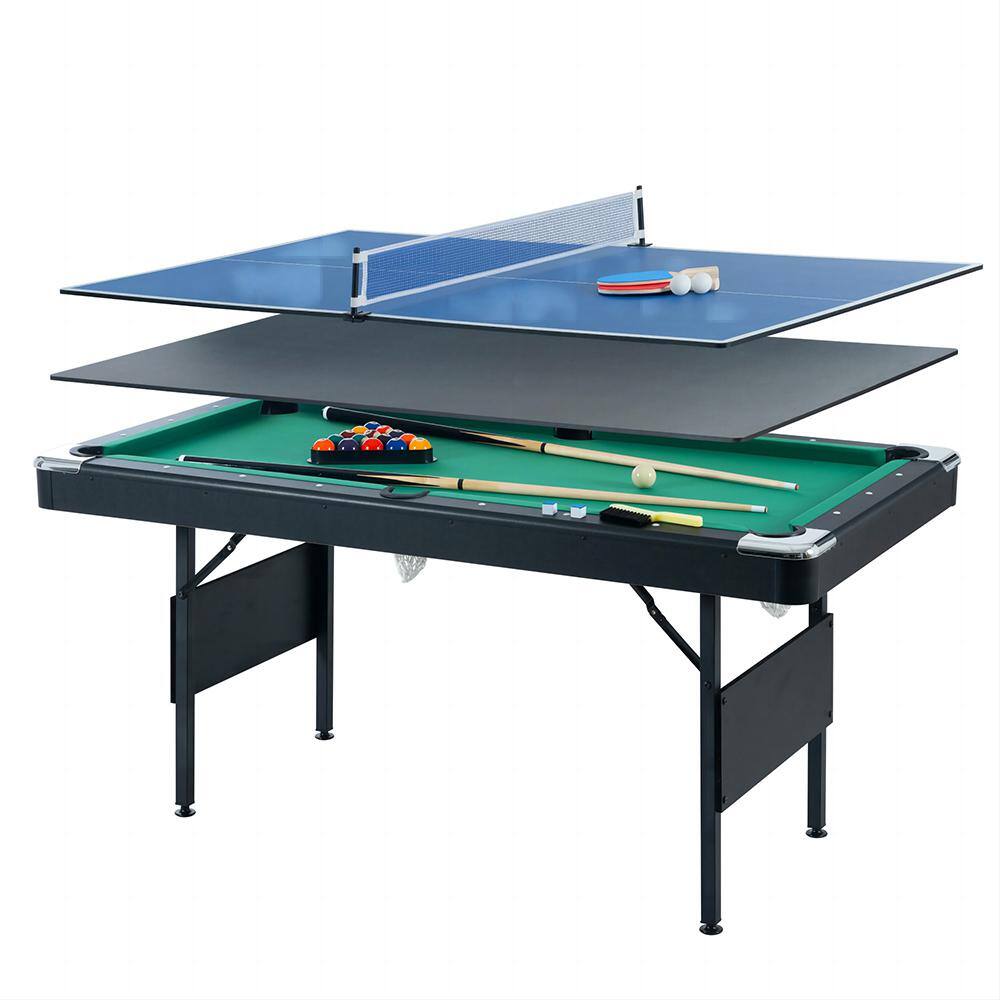 5.5 ft. Green 3-in-1 Pool Table, Billiard Table, Dining Table, Ping Pong Ta
