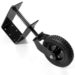 8 in. Black Heavy-Duty Spring-Loaded Gate Caster with Adjustable Bracket and 200 lbs. Load Rating