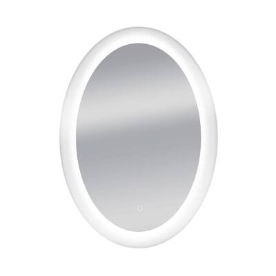 Royal 24 in. W x 34 in. H Frameless Oval LED Light Bathroom Vanity Mirror in Clear