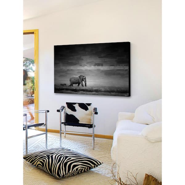 Unbranded 40 in. H x 60 in. W "Elephant" by Parvez Taj Printed Brushed Aluminum Wall Art