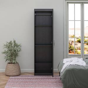 Her Majesty Nightfall Oak, Wood, 23.62in Armoire with Shelves