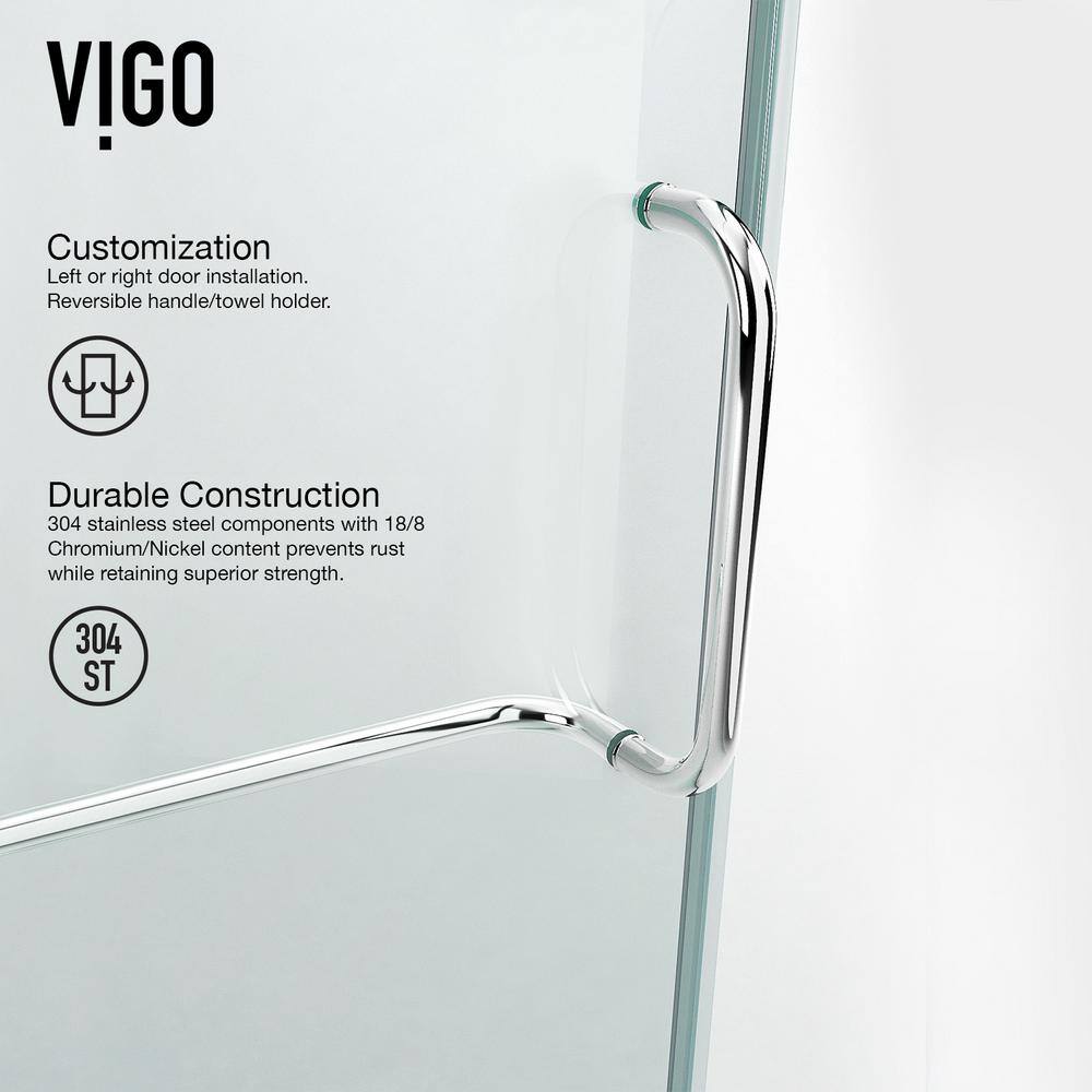 Monteray Frameless Clear Glass Shower Enclosure with Brushed Nickel Hardware