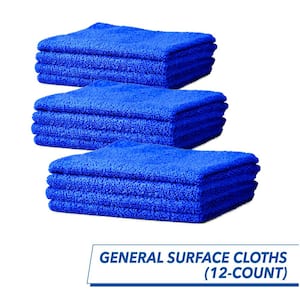 12 in. x 12 in. General Surface Microfiber Cloth (12-Count)