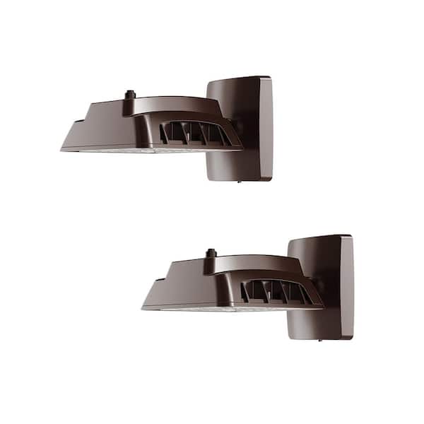 PROBRITE 32-Watt Bronze Outdoor Integrated LED Area Light, 4500 Lumens, Commercial Wall Mount Area Light (2-Pack)