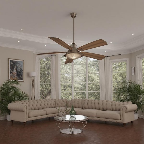 Groton 56 in. Integrated LED Indoor/Outdoor Oil Rubbed Bronze Ceiling Fan with Light and Remote Control