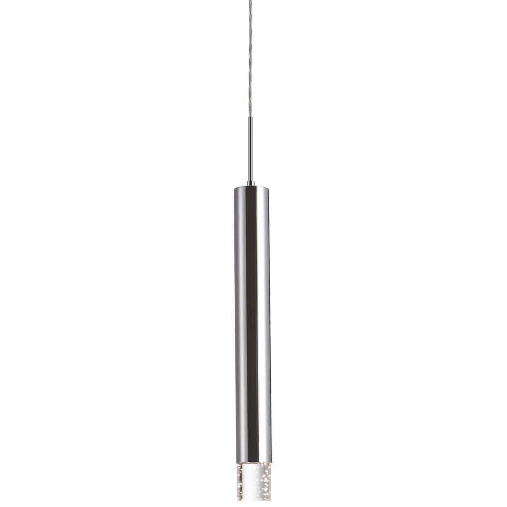 Eclat Crystal LED Chrome Slim Pendant Light 16.38"