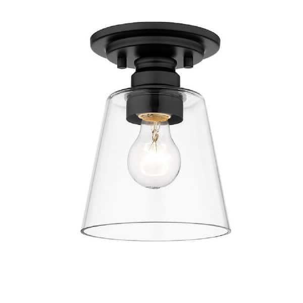 7 in. Matte Black Flush Mount 428F1-MB - The Home Depot