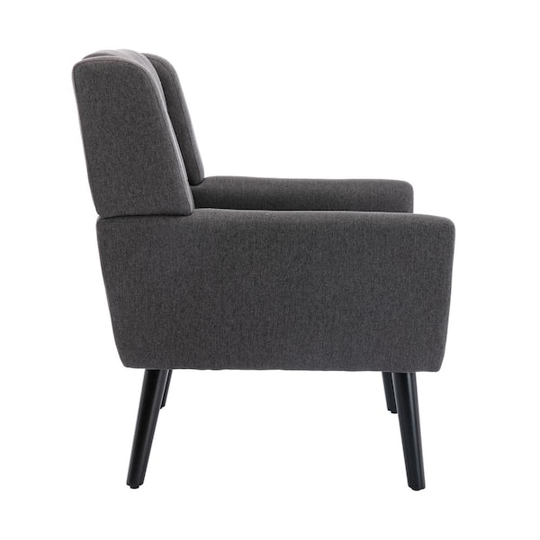 Dark Gray Soft Velvet Material Accent Chair Home Chair With Black