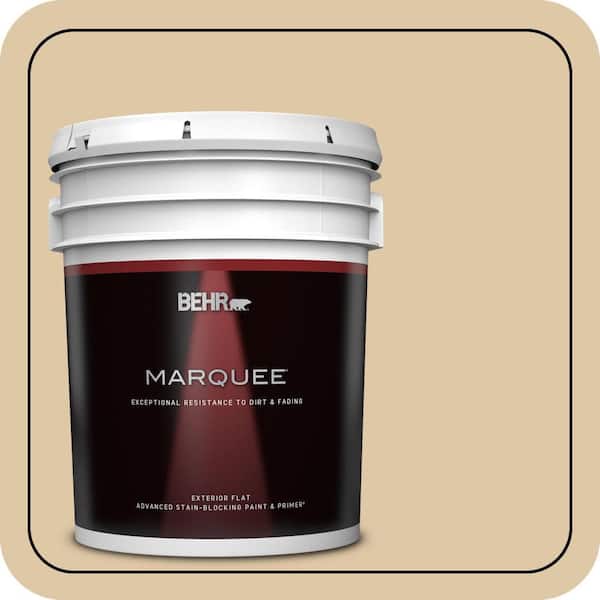 BEHR MARQUEE 5 gal. #PWL-82 Pita Bread Flat Exterior Paint & Primer
