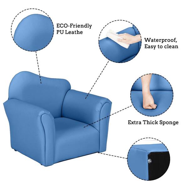 Details about   Kids Sofa Armrest Chair Lounge Couch w/ Ottoman Function Children Toddler Blue 