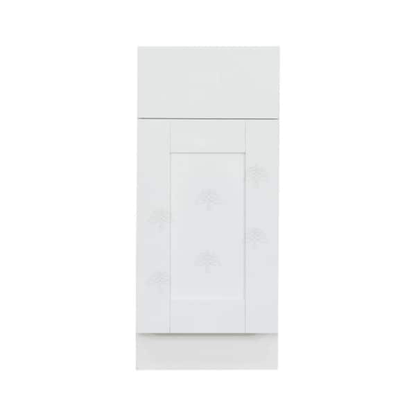 Anchester Assembled 15x34.5x24 in. Base Cabinet with 1 Door and 1 Drawer in Classic White