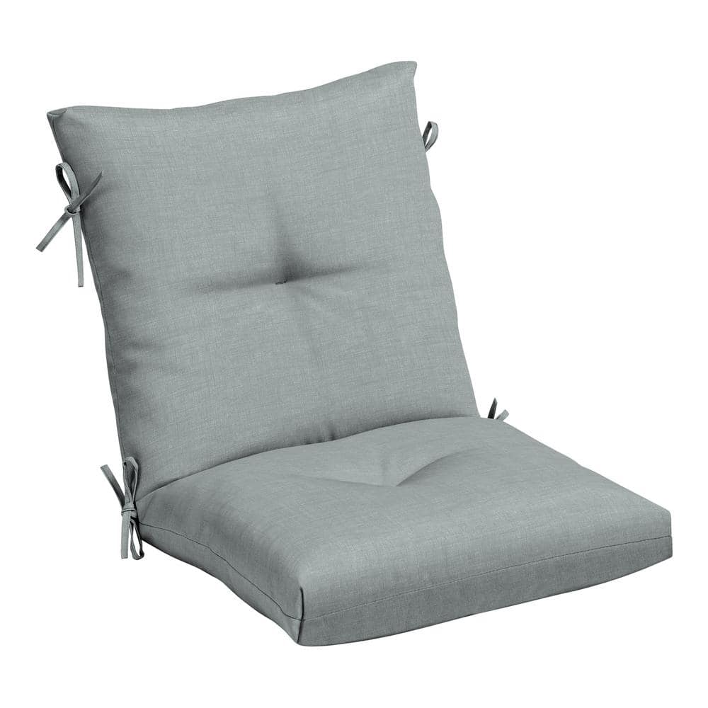 21 in. x 21 in. Outdoor Plush Modern Tufted Blowfill Dining Chair Cushion, Stone Grey Leala