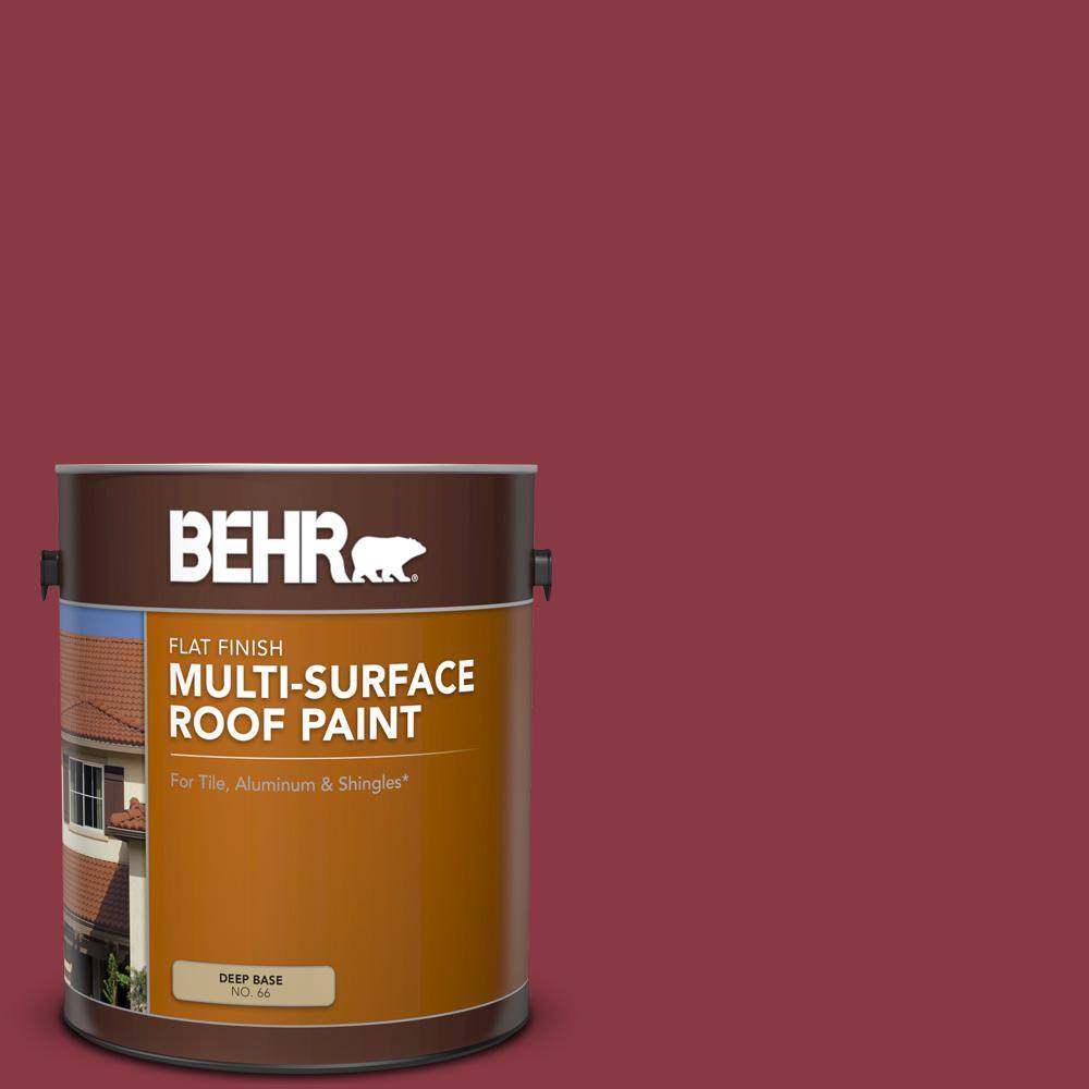 1 gal. #PPU1-10 Forbidden Red Flat Multi-Surface Exterior Roof Paint
