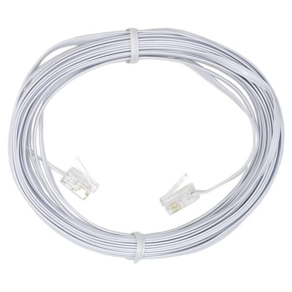 GE 25 ft. Ultra-Thin Phone Line Cord - White