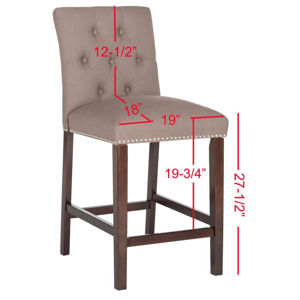 Norah Dark Taupe and Espresso Wood Metal Counter Stools (Set of 2)