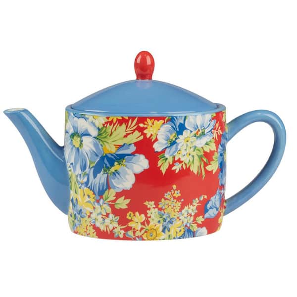 Certified International Blossom 1-Cup Multi-Color Earthenware Teapot