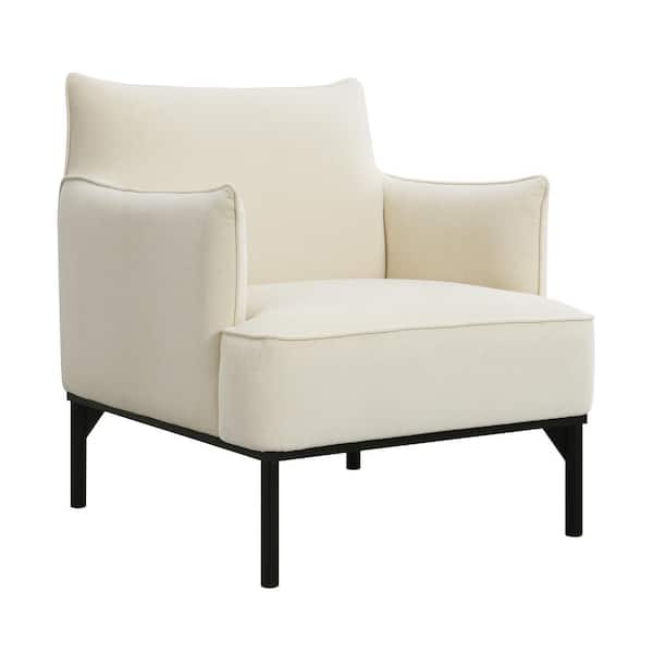 DEVON & CLAIRE Daisy Ivory Fabric Accent Chair