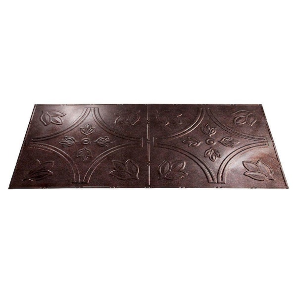 Fasade Traditional 5 2 ft. x 4 ft. Smoked Pewter Lay-in Ceiling Tile