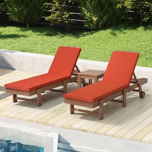 FadingFree (Set of 2) 21.5 in. x 26 in. x 2.5 in. Outdoor Patio Chaise Lounge Chair Cushion Set in Orange