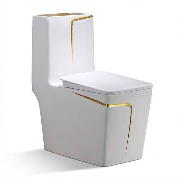 12 inch Rough In 1.85 gal. Dual Flush GPF Elongated One Piece Toilet in White Seat Included