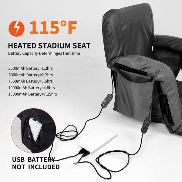 BOZTIY 6 Reclining Positions Stadium Seats Chair with Padded Cushion Chair  Back And Armrest Support HWLX202211151@ - The Home Depot