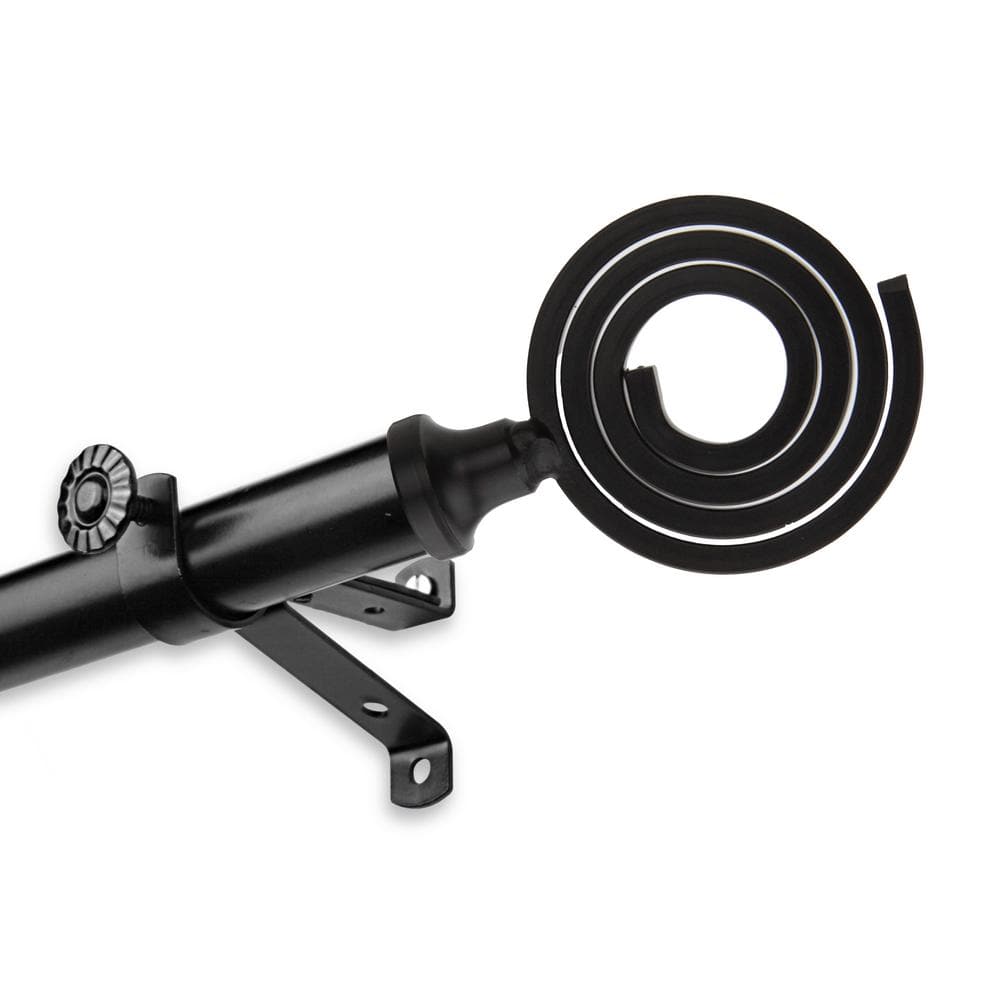 28 in. to 48 in. Adjustable 13/16 in. Michelle Single Curtain Rod in Black