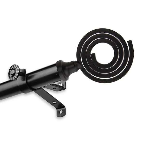 Unbranded 120 in. to 170 in. Adjustable 13/16 in. Michelle Single Curtain Rod in Black