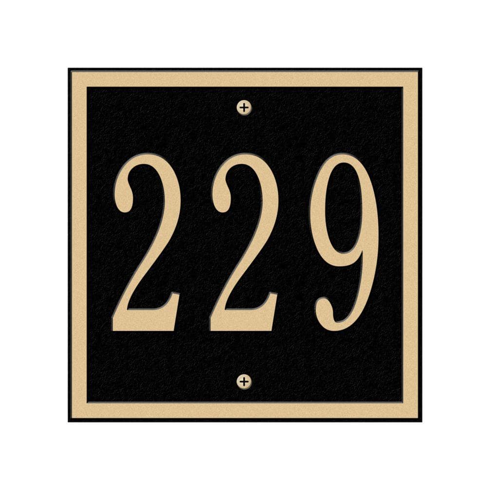 Square Petite Wall 1-Line Address Plaque - Black/Gold price history on PriceWatchPro