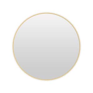 31.5 in. W x 31.5 in. H Large Round Metal Framed Wall-Mounted Bathroom Vanity Mirror in Gold