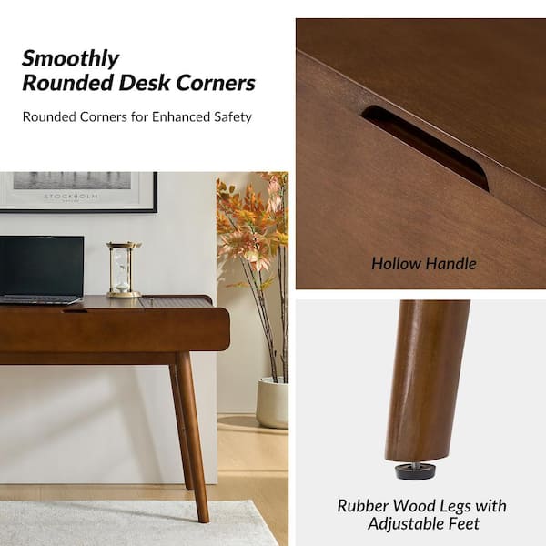 Mid Centurv Modern デスク FEZiBO Mid-Century Modern Electric Standing Desk, Full Surrounded