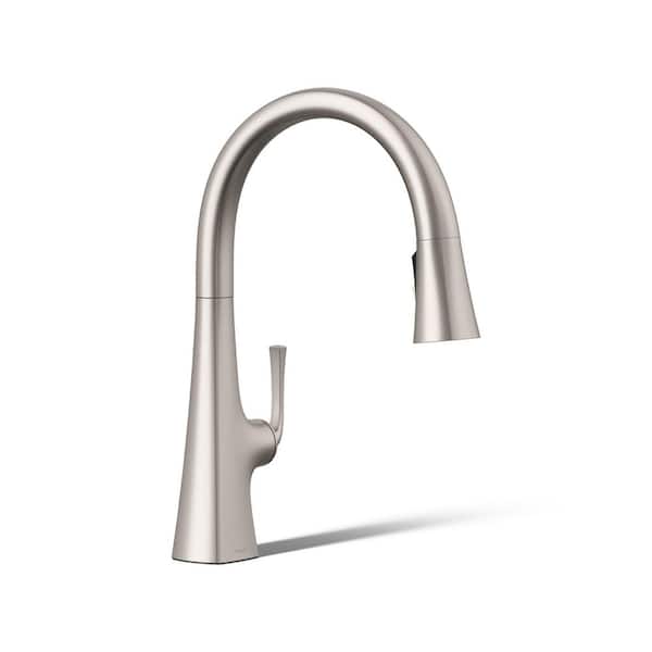 Graze Single-Handle Pull-Down Sprayer Kitchen Faucet with 3-Function Sprayhead in Vibrant Stainless