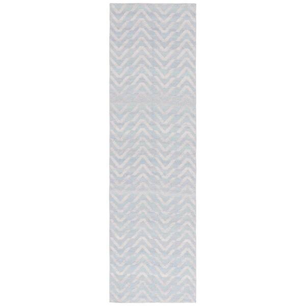 Cabo 2 ft. x 8 ft. Light Blue/Beige Chevron Geometric Runner Rug