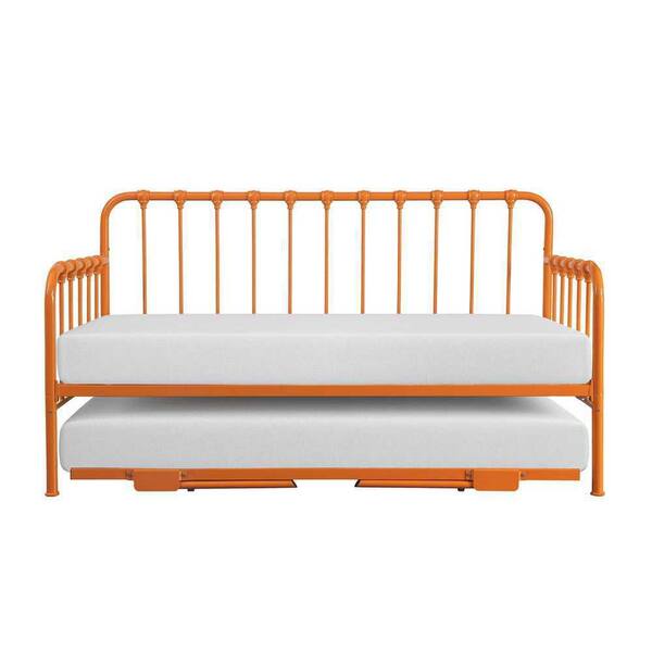 EVERGLADE HOME Evan Orange Twin Metal Daybed with Trundle