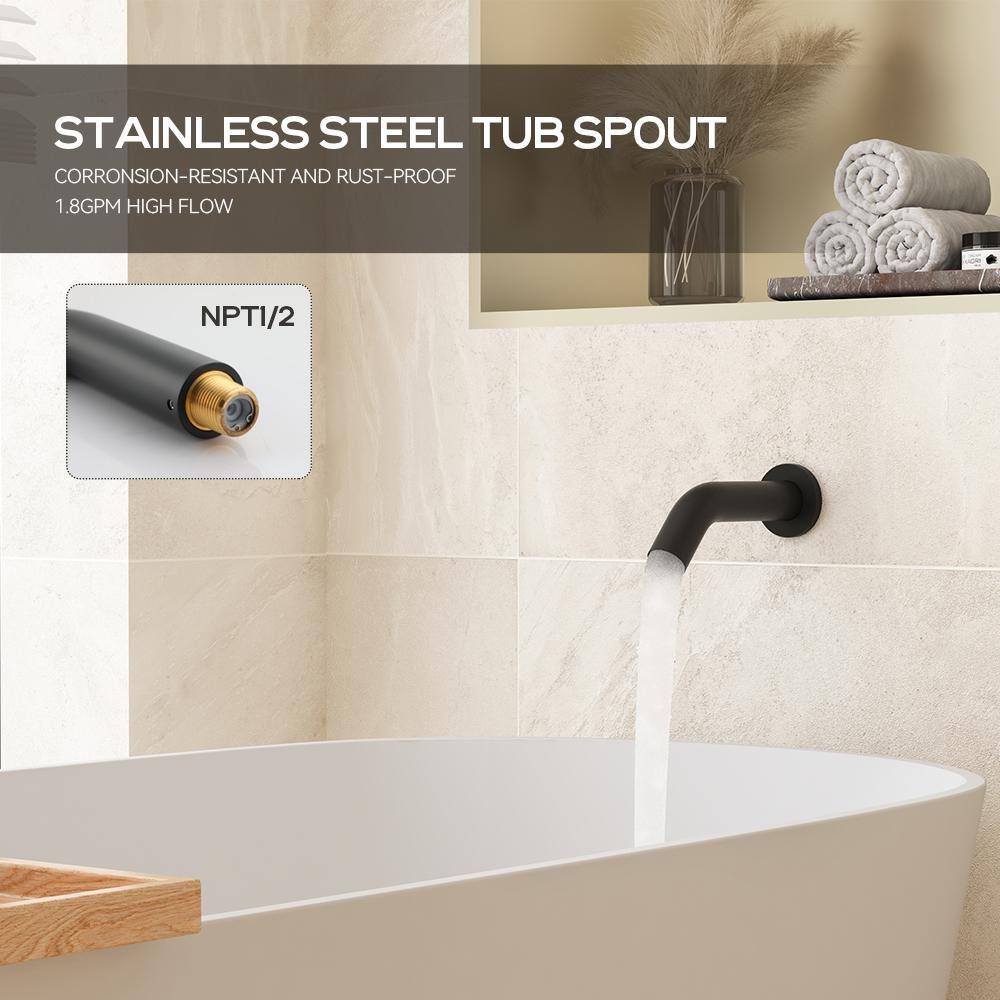 Matte Black Dual Head Rain and Mist Shower Faucet Set