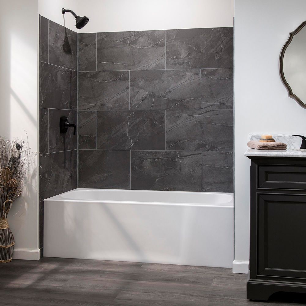 Palisade Cracked Slate 25.6" x 14.8" Vinyl Waterproof Wall Tiles