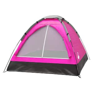 2-Person Pink Dome Tent with Carry Bag