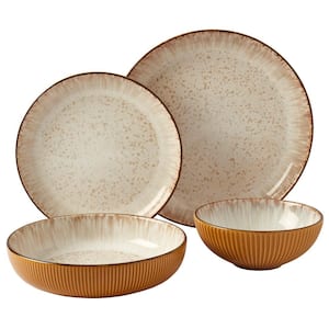 16-Piece Jura Caramel Stoneware Dinnerware Set (Service for 4)