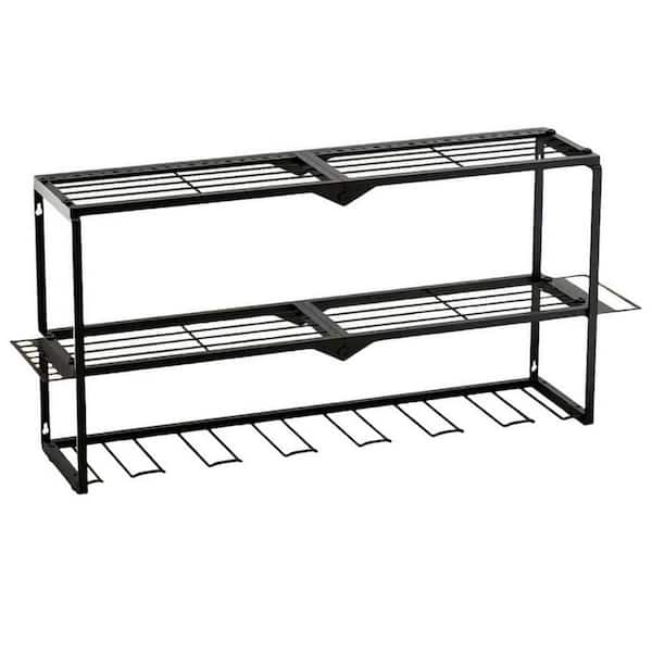 150 lbs. Load Capacity Metal Power Tool Utility Hook with 7 Drill Holder, Garage Wall Mount with Pegboard Compatibility