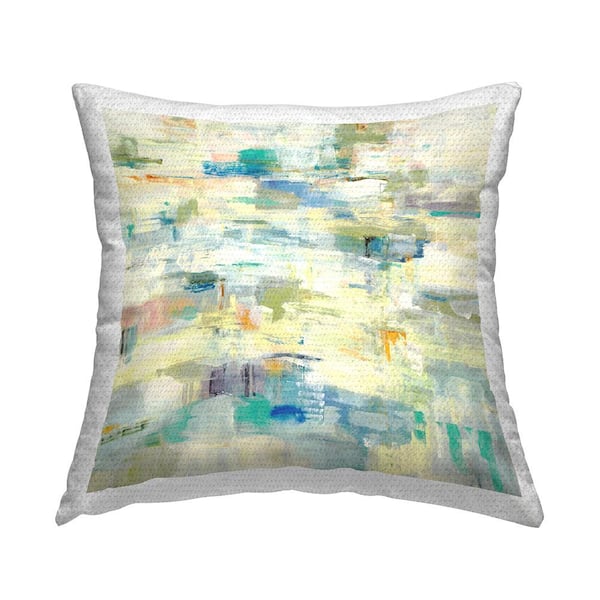 Stupell Industries Static Abstract Composition Multi-Color Square Outdoor Throw Pillow