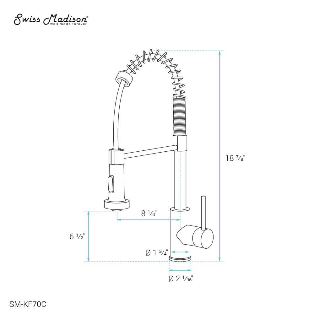Chrome Single Handle Pull-Down Kitchen Faucet with Spray