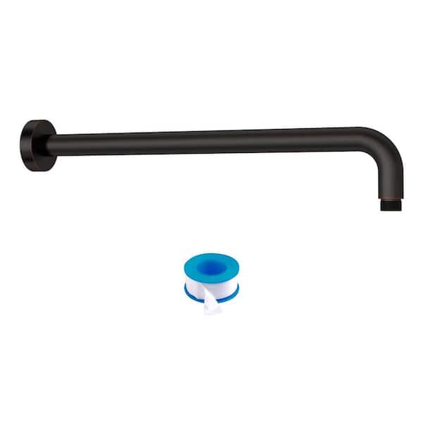 16 in. Rain Shower Arm Extension in Matte Black with Flange