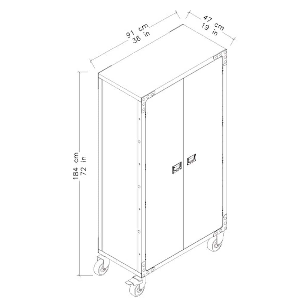 Duramax 36" Industrial Black Metal and Wood Freestanding Cabinet